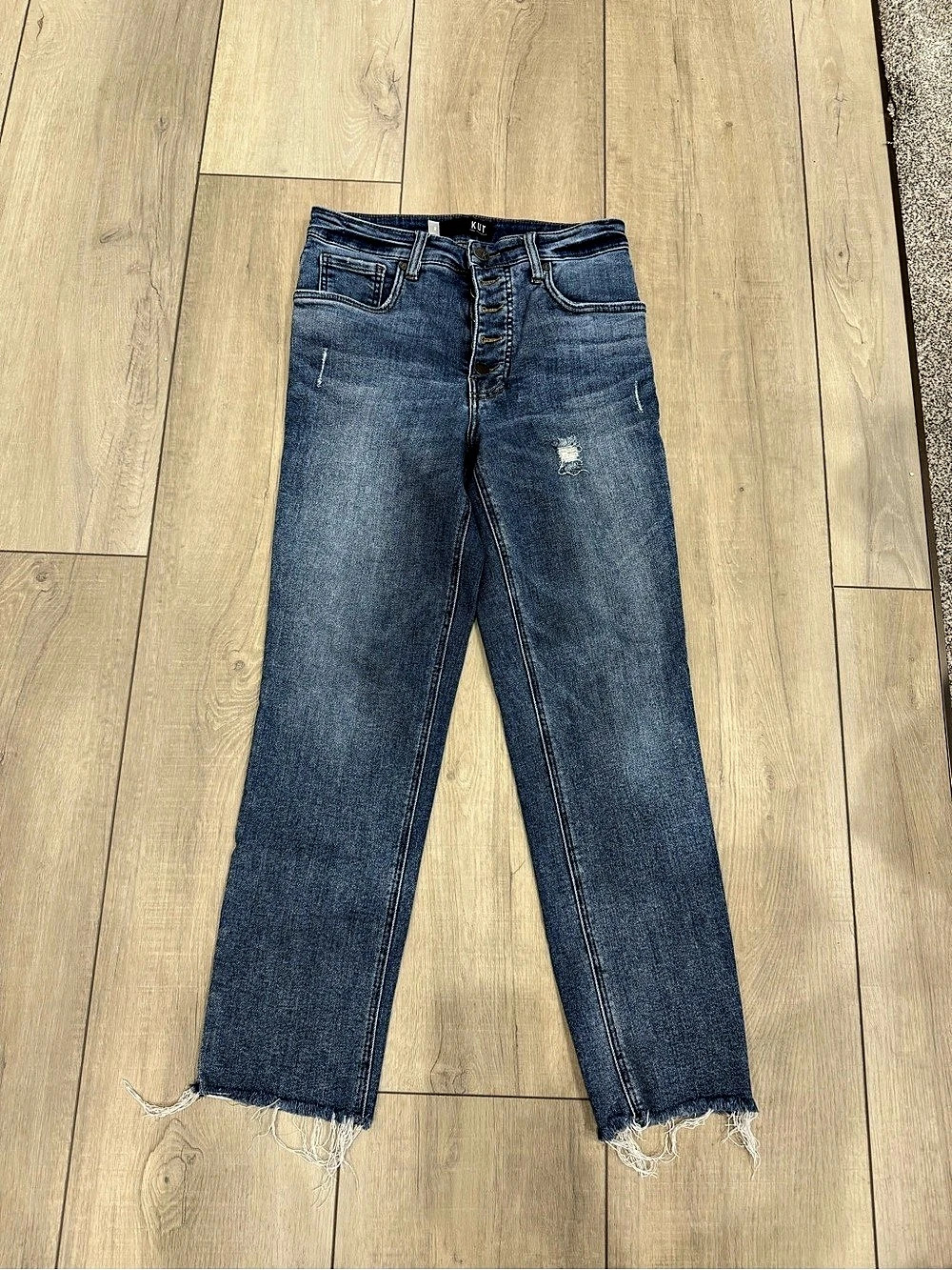 KUT from the Kloth Rachael Fab Ab Mom Jean Straight Leg Jeans Blue Size 2